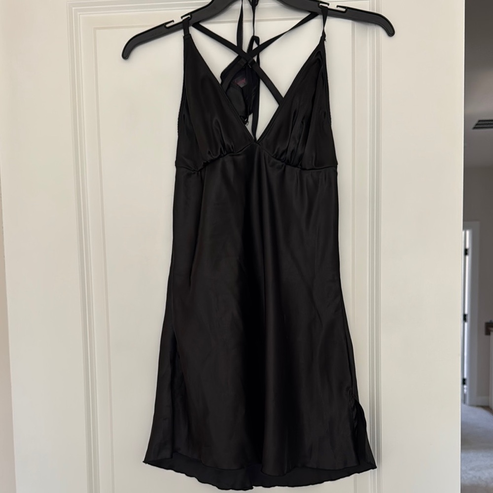 Elegant Black Satin Nightgown